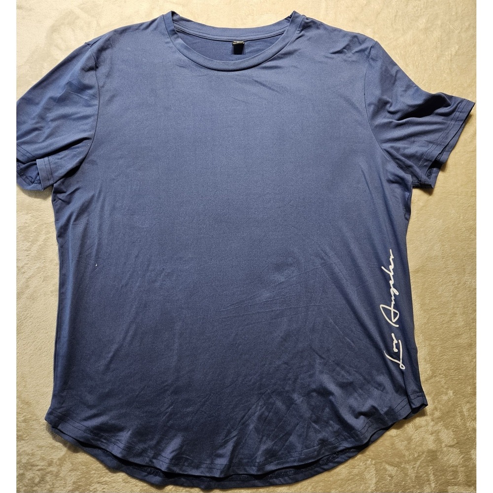 Manfinity Los Angeles Script Tee Shirt Mens XL Blue‎ Casual Streetwear